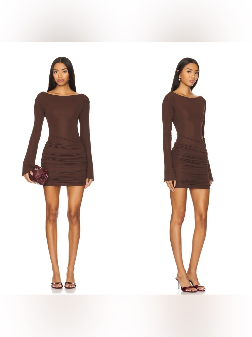 NWT Lovers and Friends × Emily Gemma Quinn Mini Dress in Chocolate Brown